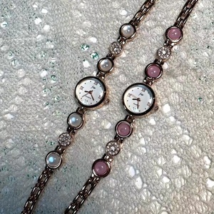 Phụ Nữ Của Thời Trung Cổ Đầy Đủ Rhinestone Tinh Thể Màu Hồng Vòng Đeo Tay Thạch Anh Kim Cương Đồ Trang Sức Ngọc Trai Đồng Hồ Đeo Tay Phụ Nữ Đồng Hồ <span class=keywords><strong>Analog</strong></span> Đồng Hồ - Product Image 2