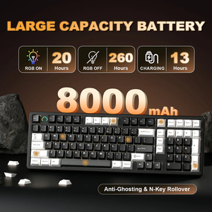 Yunzii Al98 Không Dây Bàn Phím Cơ Khí 98 Phím CNC Nhôm Tri Chế Độ <span class=keywords><strong>Bluetooth</strong></span> 2.4G USB C RGB Hot Swappable Pbt Nhỏ Gọn - Product Image 5