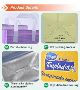 Sac <span class=keywords><strong>isotherme</strong></span> en polypropylène non tissé de qualité supérieure, durable, avec couture en point droit, isolation thermique pour maintenir la température des fruits - Product Image 3