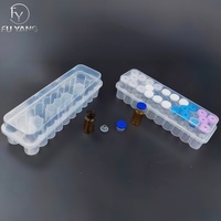 Caja Rectangular Transparente de Plástico PP para Polvo Liofilizado, Estuche para Viales de Polvo de Péptidos, Venta al por Mayor, OEM, ODM, Personalizado, 3 ml, 24 Viales