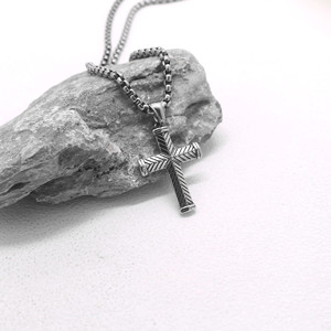 Stainless Steel <b>Cross</b> Pendant Necklace Unisex Fashion Jewelry For Men Women Gothic Style <b>Chain</b> Necklace With <b>Cross</b> Charm - Product Image 2