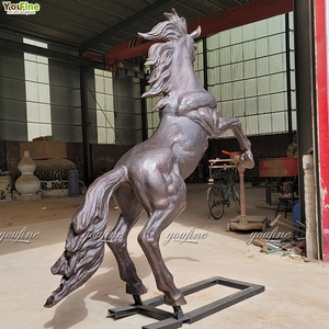 YOUFINE Большая уличная скульптура прыгающей лошади из меди, латуни и бронзы - Product Image 3