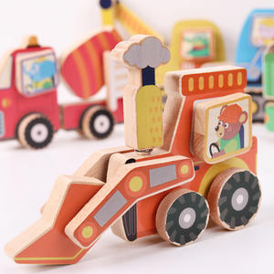 Produits les mieux classés en bois jouet d'éducation précoce voiture de dessin animé Puzzle tridimensionnel pour l'apprentissage de la cognition - Product Image 1