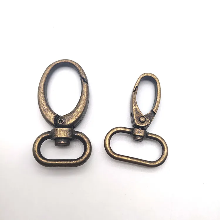 Hardware Accessories Antique Brass Metal Buckles Swivel Snap Hook For Bags