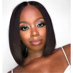 UMS Gran Oferta Peluca Bob con Parte Central Corta y Lisa de Fibra Sintética con Doble Trama a Máquina Ligera y Transpirable al por Mayor - Product Image 3