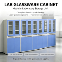 Armoire de laboratoire en aluminium et bois durable, avec plusieurs portes, pour le rangement et la présentation de médicaments et d'échantillons