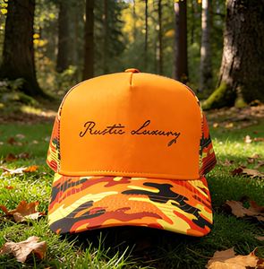Gorra Trucker de Malla Naranja de Lujo Rústico, Transpirable, con Bordado Personalizado para Deportes, Moda y Uso al Aire Libre, Unisex - Product Image 1