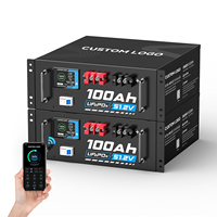 Batterie de rack de serveur LiFePO4 51,2 V 100 Ah 5,12 kWh avec affichage intelligent et surveillance par application – Prix distributeur OEM/ODM
