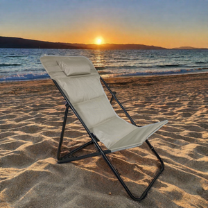 Cadeira Dobrável de Aço com Design Moderno para Exterior, Portátil, Sem Braços, para <span class=keywords><strong>Camping</strong></span>, Pesca, Piquenique e Praia com Almofada - Product Image 1