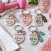 Porte-clés personnalisé pour la perte de poids et les étapes importantes du fitness, avec nom et logo émaillé, breloque métallique, souvenir d'entraînement, cadeau