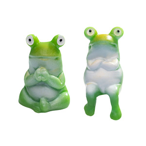 Mini figurine de grenouille en résine, décoration artisanale pour salon, ornement de bureau - Product Image 2