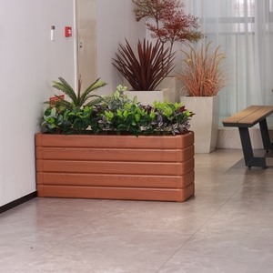 Grands pots <span class=keywords><strong>de</strong></span> fleurs longs personnalisés jardinières en métal pour l'extérieur grande taille pour café-bar restaurant centre commercial carré maison décoration extérieure - Product Image 4