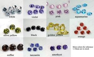 Pierres CZ de haute qualité, taille ronde, toutes couleurs, pierres synthétiques, zircon cubique, pour la fabrication de bijoux - Product Image 3