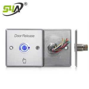 عالية الجودة التحكم في الوصول الباب الإصدار الأبيض اللون بالسعة الألومنيوم خروج زر مع مصباح ليد مضيئة علامة خروج - Product Image 4