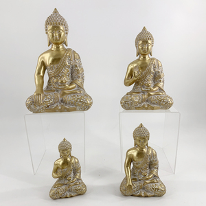 Polished Resin Buddha Head Sculpture Modern Zen Art For Indoor Spaces - Product Image 2