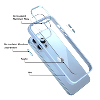 Coque de téléphone en acrylique DUYIO pour 15/14/13/12/11 Pro Max Chargement sans fil Galvanoplastie Design transparent Style d'affaires
