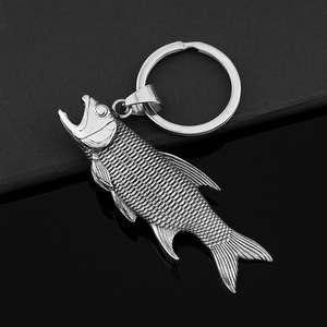 Porte-clés décapsuleur en acier inoxydable en forme de poisson Yunnique, portable pour bière et boissons - Product Image 2