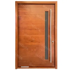 Puerta de entrada de madera de teca para Interior de apartamento residencial, venta al por mayor, fabricante