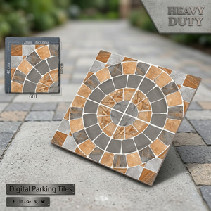 Carreaux de sol extérieurs en porcelaine gaufrée, finition mate rustique, 400x400mm, 9mm, antidérapants, émaillés numériquement - Product Image 5