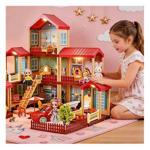 Kit de maison miniature DIY en plastique pour l'assemblage de modèles, jouet créatif de maison miniature avec accessoires de meubles, cadeau - Product Image 6