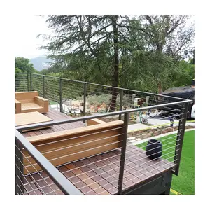 Foshan balcon terrasse monté au sol vertical sus inox 304 câble d'escalier tendeur de garde-corps de câble