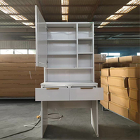 Meuble de rangement métallique, fabrication directe usine, table de maquillage moderne en acier éclairée sur pied, personnalisable pour hôtel, chambre, salle de bain, salon