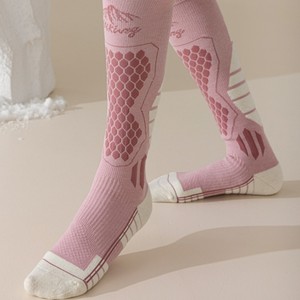 ถุงเท้าสกีขนสัตว์อุ่นสำหรับเดินป่าแบบหนาถักลายพิเศษพร้อมโลโก้สั่งทำเอง ขายส่ง ป้องกันการลื่นไถลด้วยพื้นผ้าขนหนู - Product Image 4