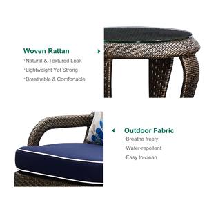 Conjunto de Sofás de Jardín Modernos de Mimbre y Aluminio Impermeables para Exteriores - Muebles de Lujo para Casa de Campo, Apartamento, Patio - Product Image 3