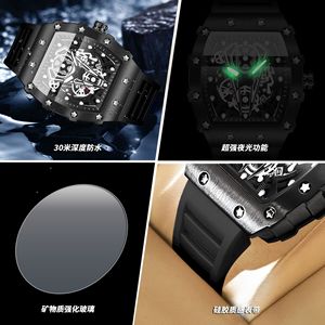 Binbond Men's Silicone Sport Watch Analog Luminous 30M Waterproof Black Strap B8577 - Product Image 4