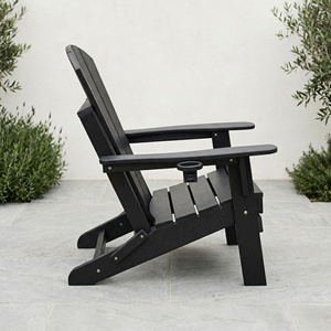 Sillas Adirondack Plegables, Sillas <span class=keywords><strong>de</strong></span> Patio, Silla <span class=keywords><strong>de</strong></span> Jardín, Resistentes a la Intemperie para Patio, Jardín, Terraza, Hoguera, Color Negro - Product Image 2