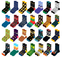 Chaussettes fantaisie en gros à prix abordable, motif imprimé original, en coton et élasthanne, chaussettes épaisses amusantes