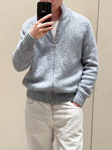Suéter de Punto Personalizado con Logotipo para Hombre, Estilo Urbano, Cuello Alto, Cierre Completo, Informal, para Otoño e Invierno, Transpirable - Product Image 5