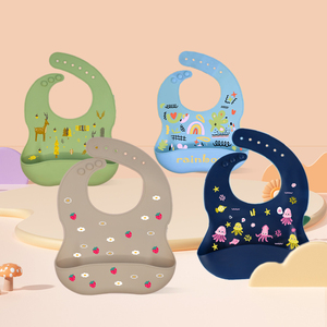 Vendita calda all'ingrosso Bpa Free Food Grade regolabile morbido impermeabile Silicone 3D bavaglino - Product Image 3