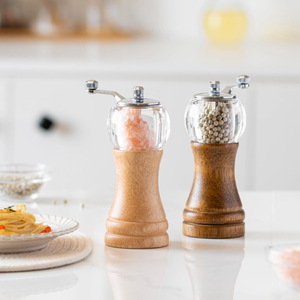 Moulin à épices sec en <span class=keywords><strong>verre</strong></span> avec couvercle en bois de bambou, moulin à sel et à poivre, ensemble d'accessoires de cuisine, fabricant d'origine - Product Image 3