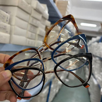 Bingkai Kacamata Optik Asetat Berwarna Campuran Buatan Tangan Berkualitas Tinggi untuk Wanita, Tahan Lama, Kacamata Harian, Bingkai Kacamata Desainer