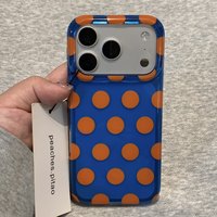 Coque personnalisable DIY tendance pour iPhone 18 17 Pro Max, motif pois contrastant, style coréen, ultra-fine, couverture intégrale