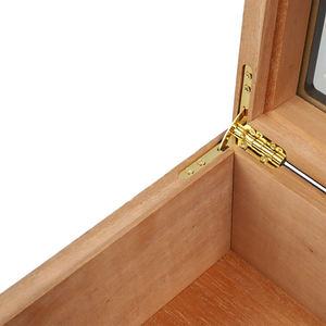 Cave à cigares en bois de style américain avec logo personnalisé, couvercle en verre transparent, finition laquée, contrôle constant de la température et de l'humidité - Product Image 5