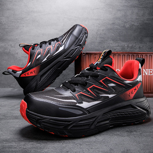 Zapatos de Seguridad para Hombre con Puntera de Acero, Ligeros, Transpirables, con Empeine de Cuero PU y Malla, Entresuela de EVA, para Todas las Temporadas - Product Image 1