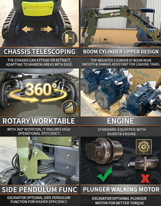 Nouveau modèle en promotion - <span class=keywords><strong>Mini</strong></span>-excavatrice hydraulique à essence Panda Earthmoving Machinery <span class=keywords><strong>avec</strong></span> moteur 7KW ou 10KW en option - Product Image 6