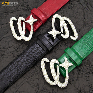 Basso Design del marchio personalizzato Moq in metallo colorato con smalto epossidico fibbia con Logo del timbro nero genuino/cintura in Pu - Product Image 3