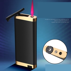 New Windproof <strong>Cigarette</strong> <strong>Lighter</strong> Metal Twin Flame Blue Flame <strong>Torch</strong> <strong>Cigarette</strong> <strong>Lighter</strong> Cigar - Product Image 5