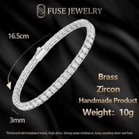 [En stock, prêt à être expédié] Chaîne tennis en zircon 5A, fabrication CNC, laiton, collier en or blanc 5A, style hip-hop
