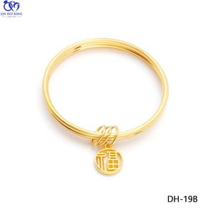 JXX Manufacturer Custom New Fashion Design Ladies 24K Gold Drop Pendant WIth 5 Styles <b>Bangles</b> Bracelet Female - Product Image 3