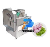 Cortadora de Verduras Automática Poweradd con Correa, Multifuncional, con Motor y Engranajes, 0.3kW, 150KG, Rebanadora de Cebolla, Pimiento y Apio