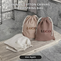 Sac à cordon en toile tendance, sac de shopping en coton, lavable, épais, sac de sport, sac fourre-tout, mini sac cadeau, toile unie, sac à cordon 15X17
