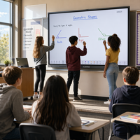 Tableau blanc interactif 4K de 65 pouces, système double Android Windows, système intelligent tout-en-un, écran tactile pour bureau et salle de classe