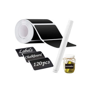 Personalizado Jar Lid Canning Reutilizável Pvc Preto Quadro Food Labels adesivos Para Cozinha Spice Chalkboard outono adesivos - Product Image 1