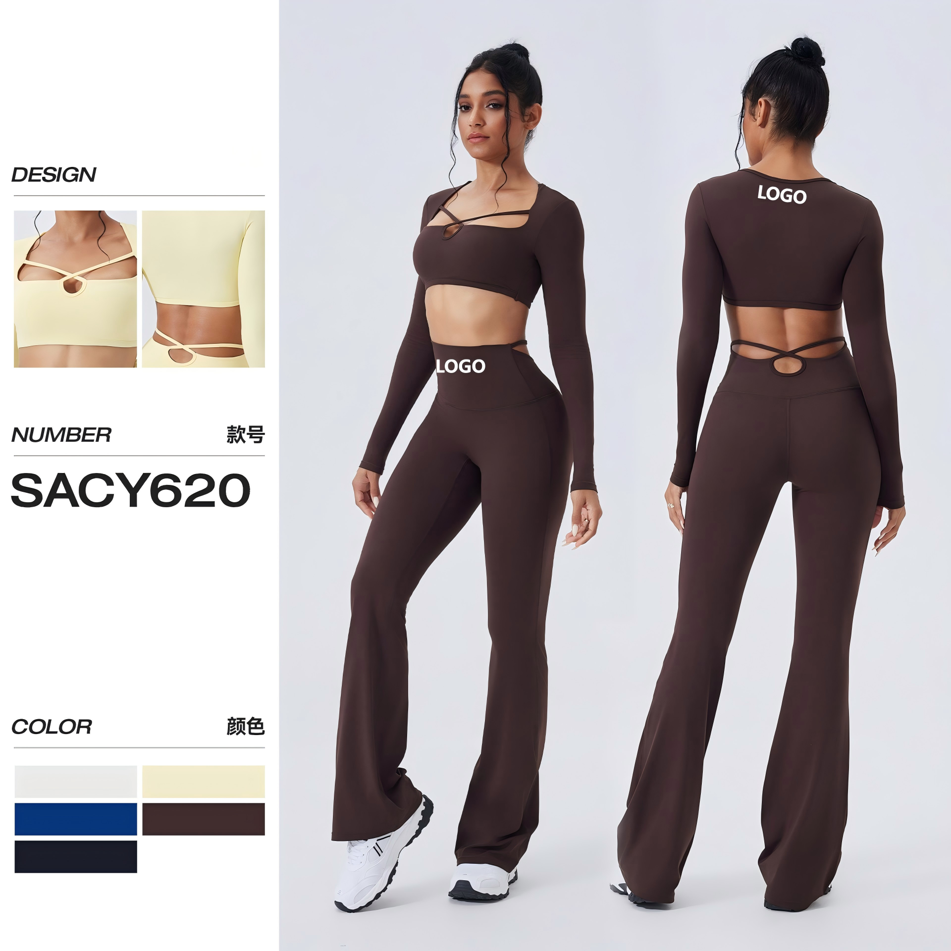 Sexy Solid Eco-Friendly Hollow Mid Waist Plus Size Waterproof Breathable Quick Dry Skinny Women's Yoga Leggings Sport Top Front