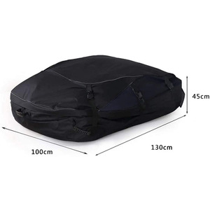 กระเป๋าติดหลังคารถยนต์ 130x100x45 ซม. ผ้าอ็อกซ์ฟอร์ดกันน้ำ กระเป๋าเก็บของสำหรับเดินทาง สีดำ กระเป๋าติดแร็คหลังคาแบบพับได้ ใช้ได้ทั่วไป - Product Image 2