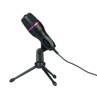 Microphone de studio à condensateur sans fil de haute qualité pour ordinateur de bureau, corps métallique, éclairage RGB, réduction du bruit pour une conception professionnelle